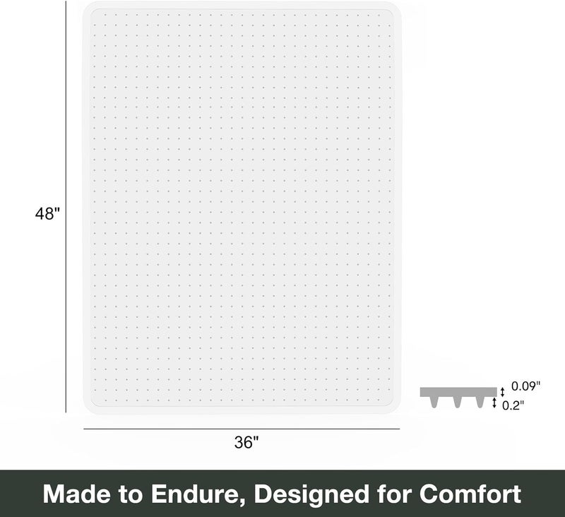 FUNMAT Chair Mat for Carpet, 36" x 48" Easy Glide Desk Chair Mat for Carpeted Floors, Beveled Edge Vinyl Mat with Grips, Heavy Duty Carpet Protector for Home Office, Clear - Image 2